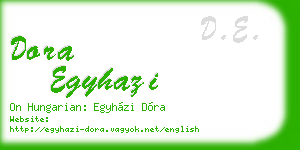 dora egyhazi business card